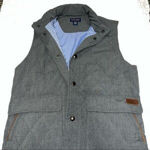 Polo Ralph Lauren Men's Sm Gray Quilted Golf Vest Vintage Full Zip Jacket